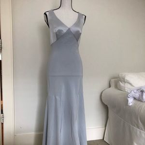 Tahari blue grey formal dress